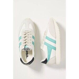 Gola Boston 78 Women 7 Off White Teal Navy Classics Retro Running Sneakers GUC